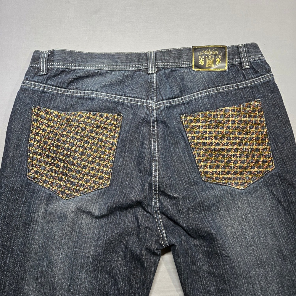Vintage Makaveli Branded Jeans Size 40 Embroidered Pockets Baggy Y2K Tupac